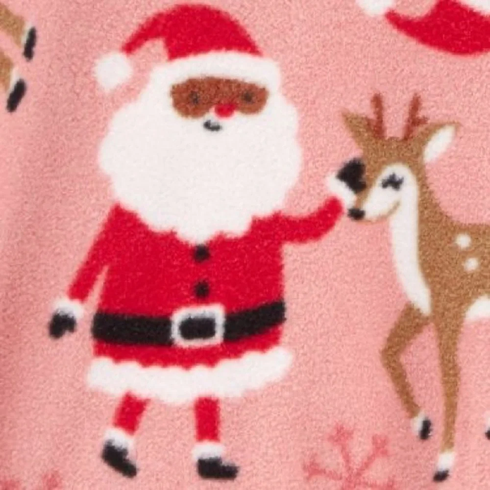Carter's Just One You Toddler Girls' Santa Fleece Footed Pajama nwt Christmas